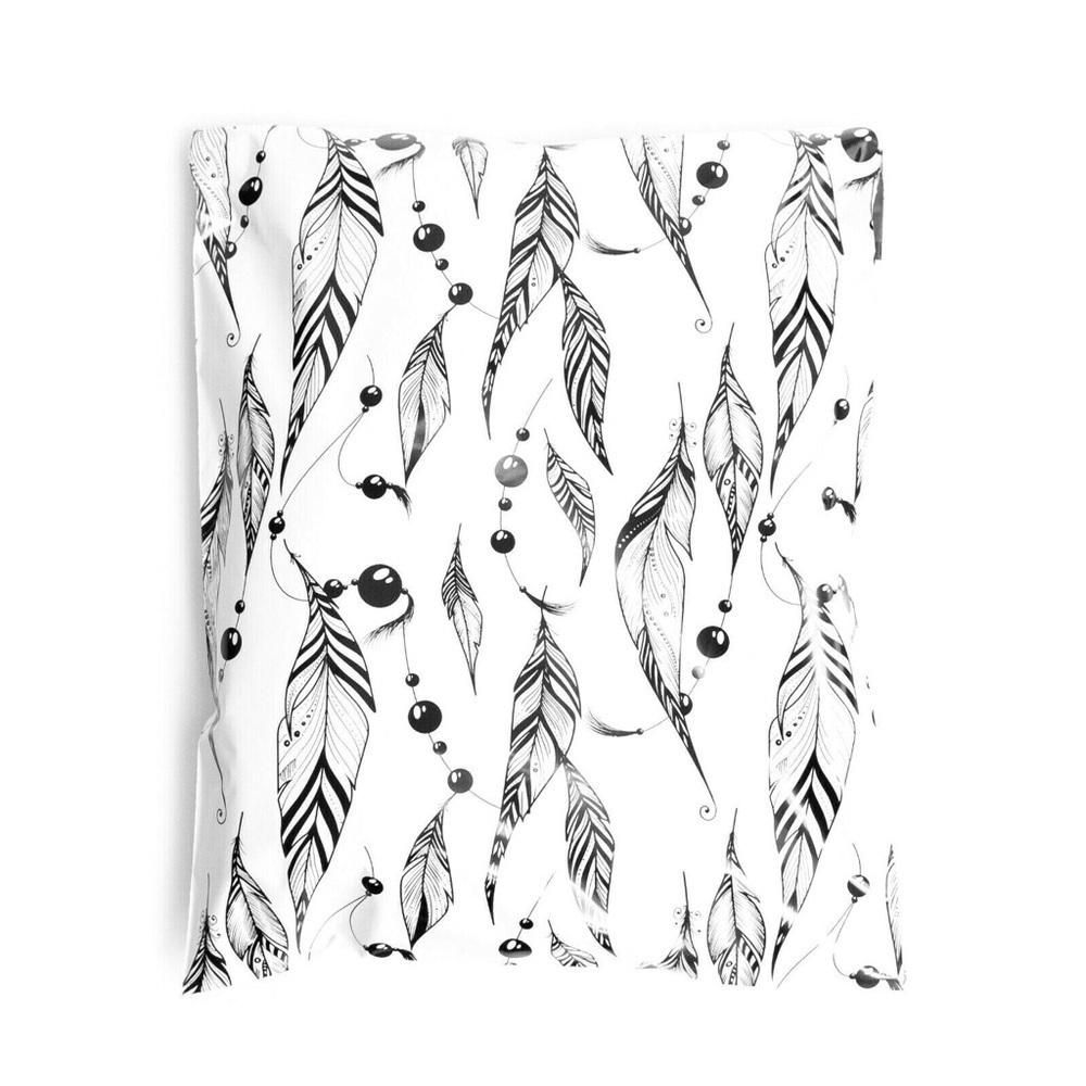 50 10x13 in boho polymailers shipping set feathers print shipping supplies new